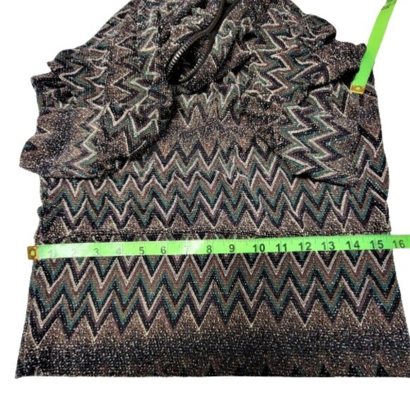 𝅺SPARKLY Brown and Black Zig Zag- One Size Fits Most - Picture 7 of 9